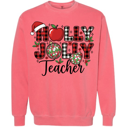 Holly Jolly Teacher – Buffalo Plaid Ornament