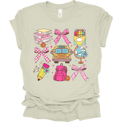 Coquette Bows and Books School Tee | Youth & Adult