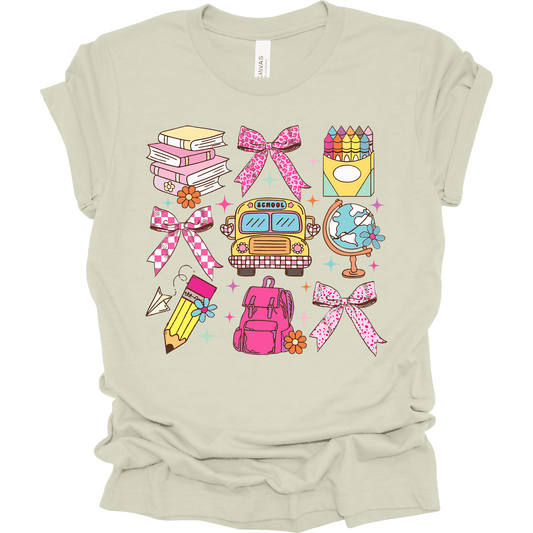 Coquette Bows and Books School Tee | Youth & Adult