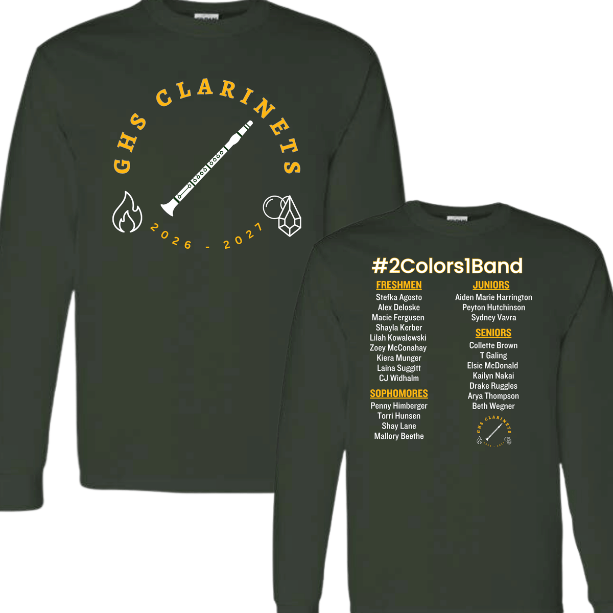 2026-2027 Gretna High School - Clarinets | Long Sleeve T-Shirt