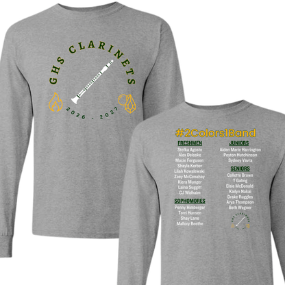 2026-2027 Gretna High School - Clarinets | Long Sleeve T-Shirt
