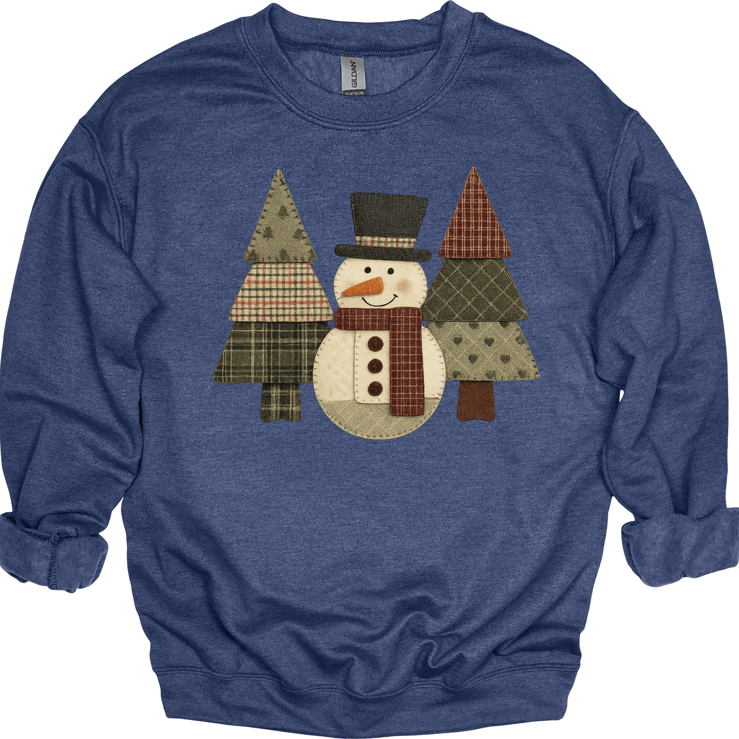 Faux Patchwork Snowman