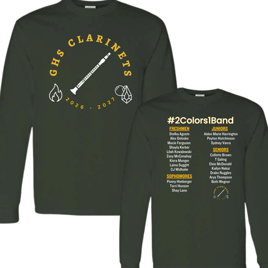 2026-2027 Gretna High School - Clarinets | Long Sleeve T-Shirt