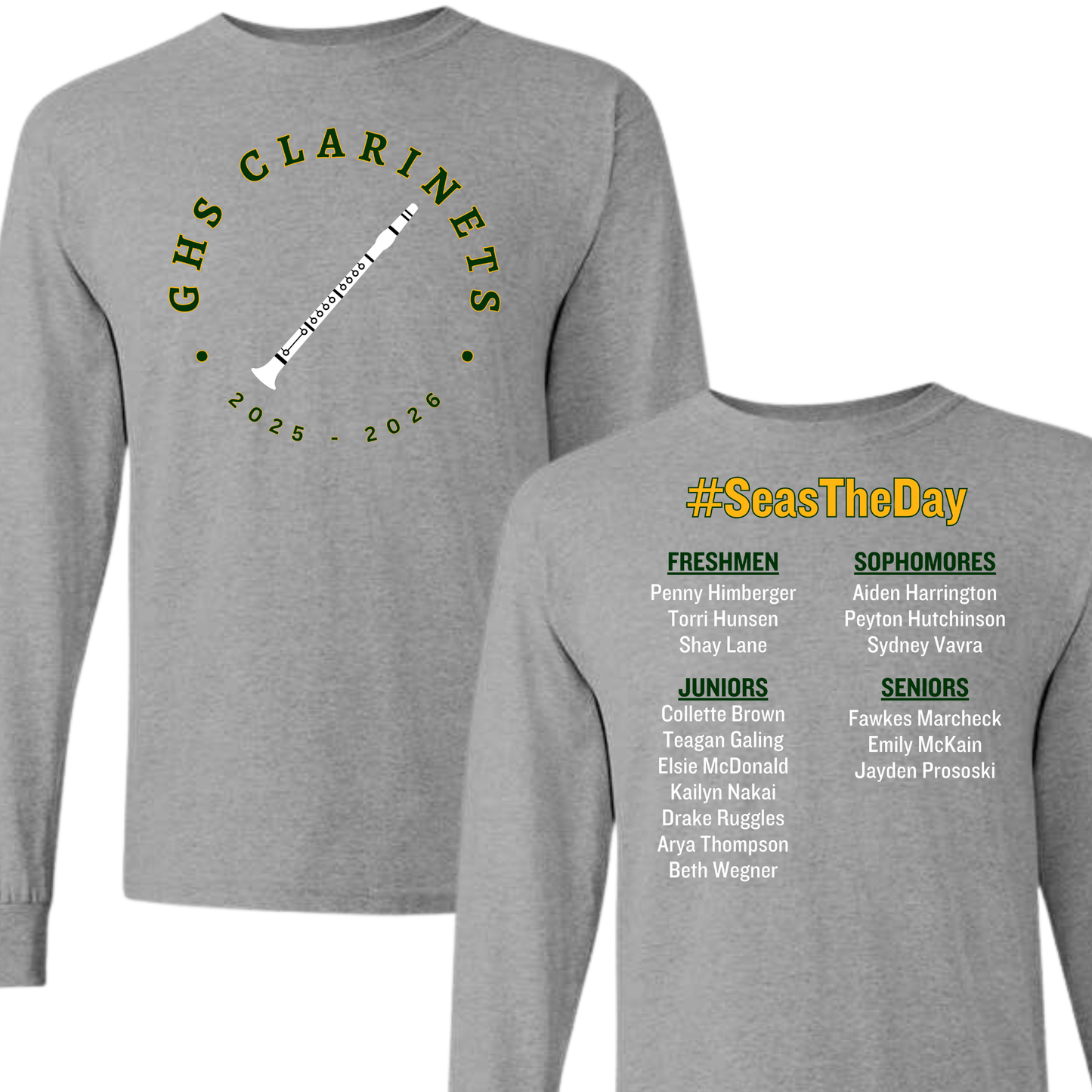 2025-2026 Gretna High School - Clarinets | Long Sleeve T-Shirt
