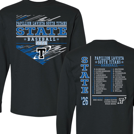 PLSHS State Baseball | Long Sleeve Cotton T-Shirt