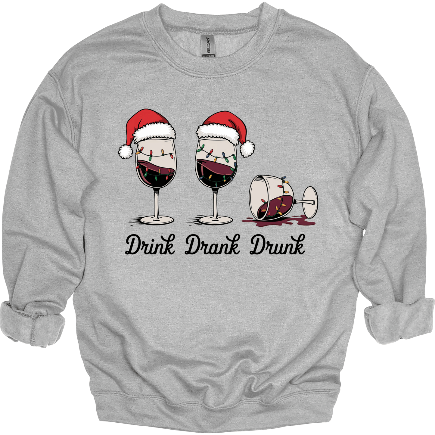 Drink Drank Drunk Christmas Wine Glasses