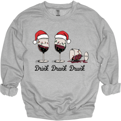 Drink Drank Drunk Christmas Wine Glasses