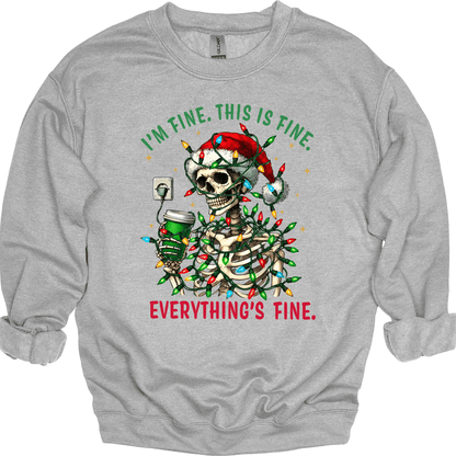 I'm Fine. This Is Fine. Everything's Fine Christmas Skeleton