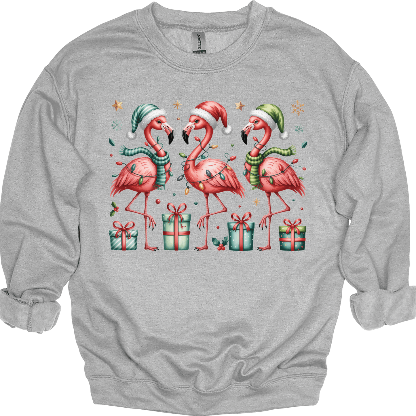 Festive Christmas Flamingos