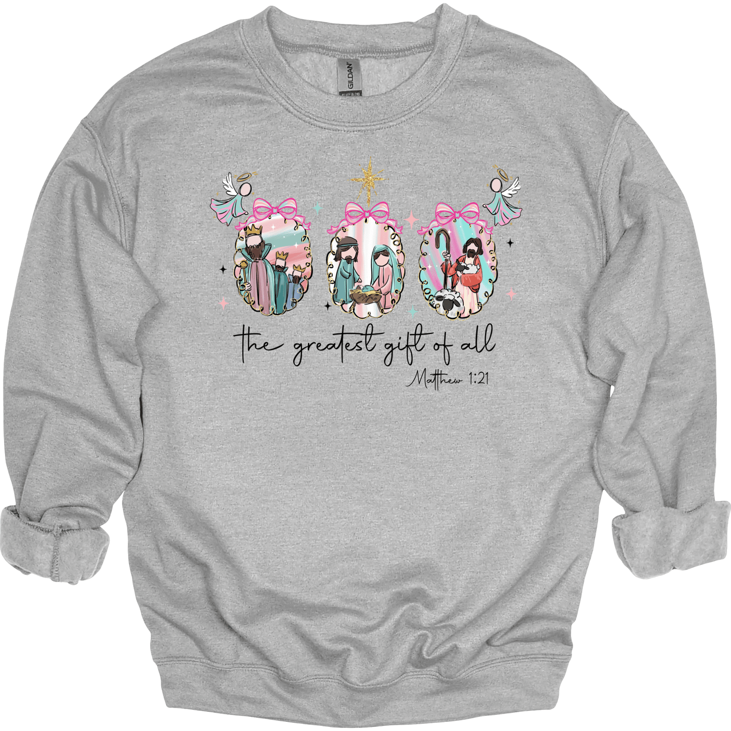 Pastel Nativity: Holy Family, Shepherd & Wise Men Ornaments