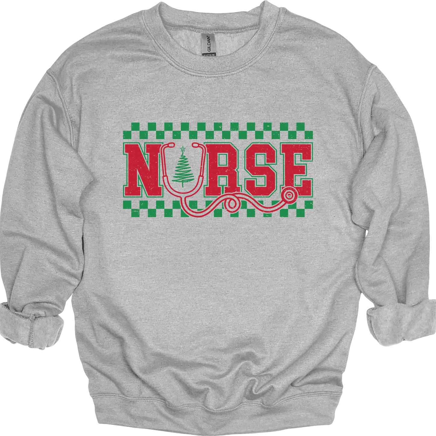 Nurse Christmas Checkered Stethoscope Tree