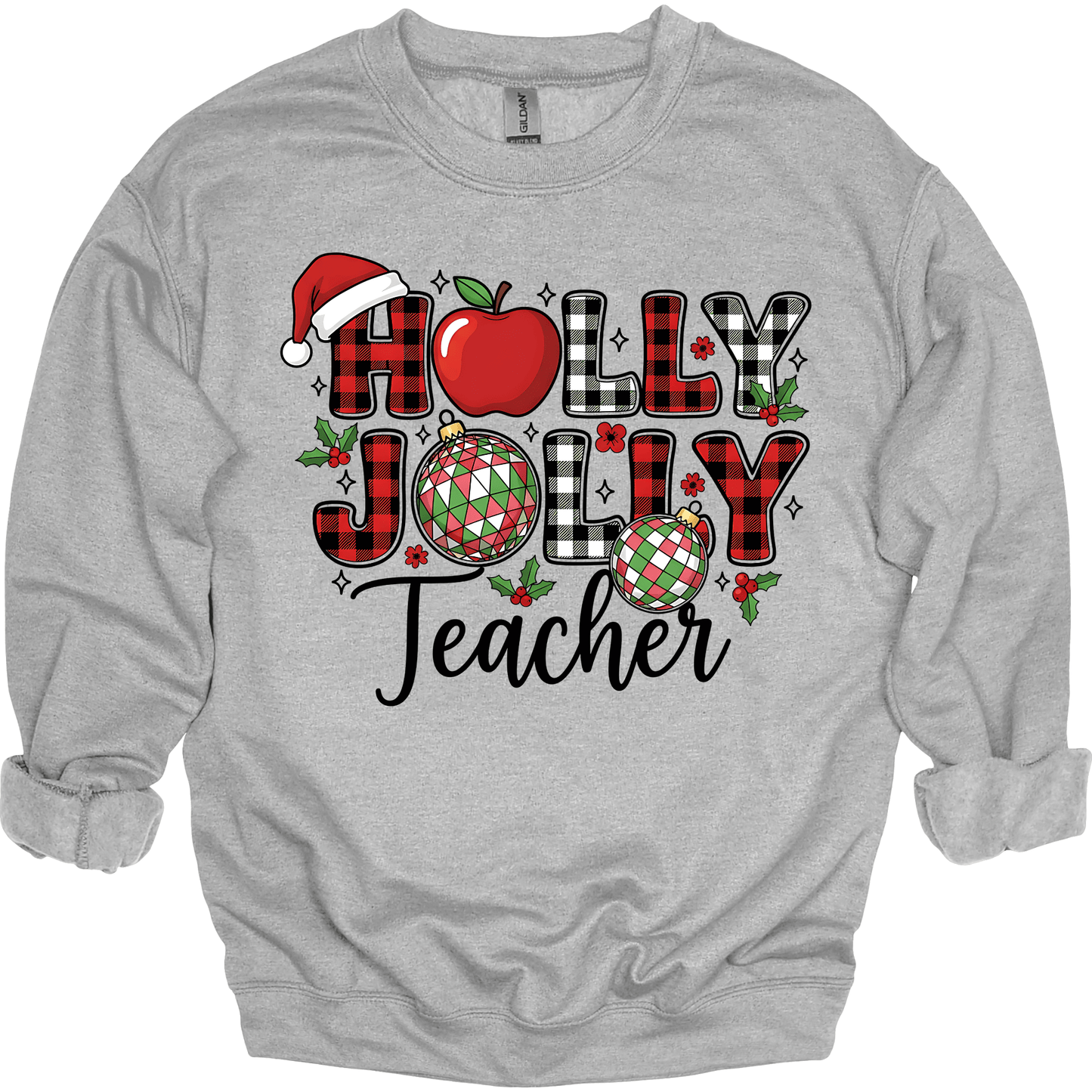 Holly Jolly Teacher – Buffalo Plaid Ornament