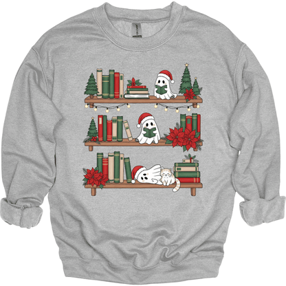Ghost Library – Cute Book Lover Holiday Tee