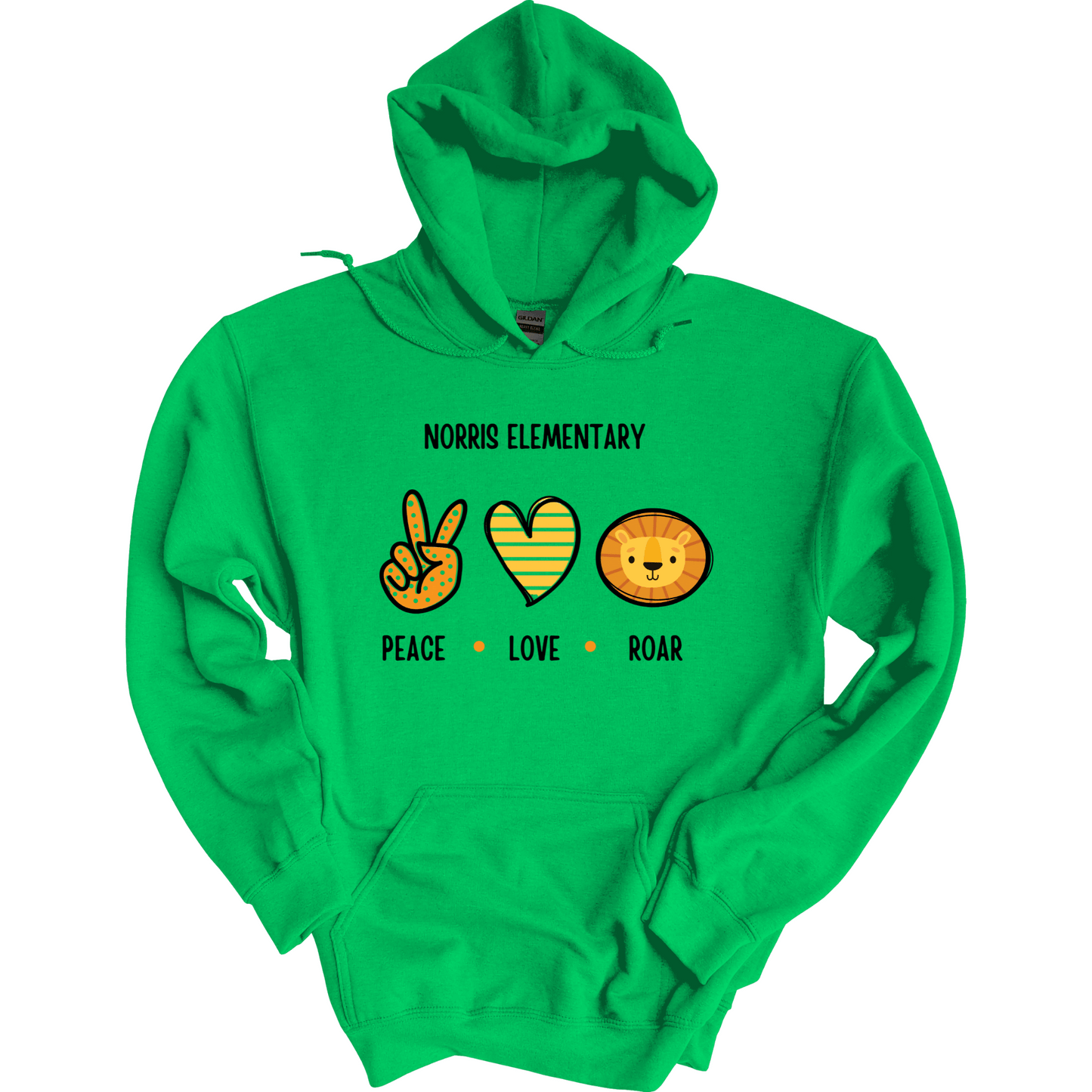 Norris Elementary: Peace, Love, Roar Hoodie Sweatshirt | Youth & Adult