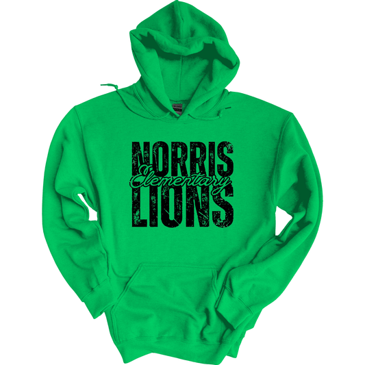 Norris Elementary Lions Grunge Hoodie Sweatshirt | Youth & Adult