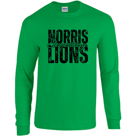 Norris Elementary Lions Grunge Long Sleeve T-Shirt | Youth & Adult