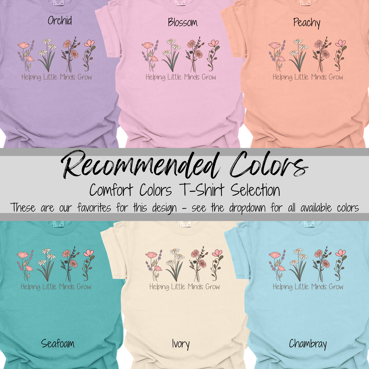 Floral Teacher | Helping Little Minds Grow Graphic Tee