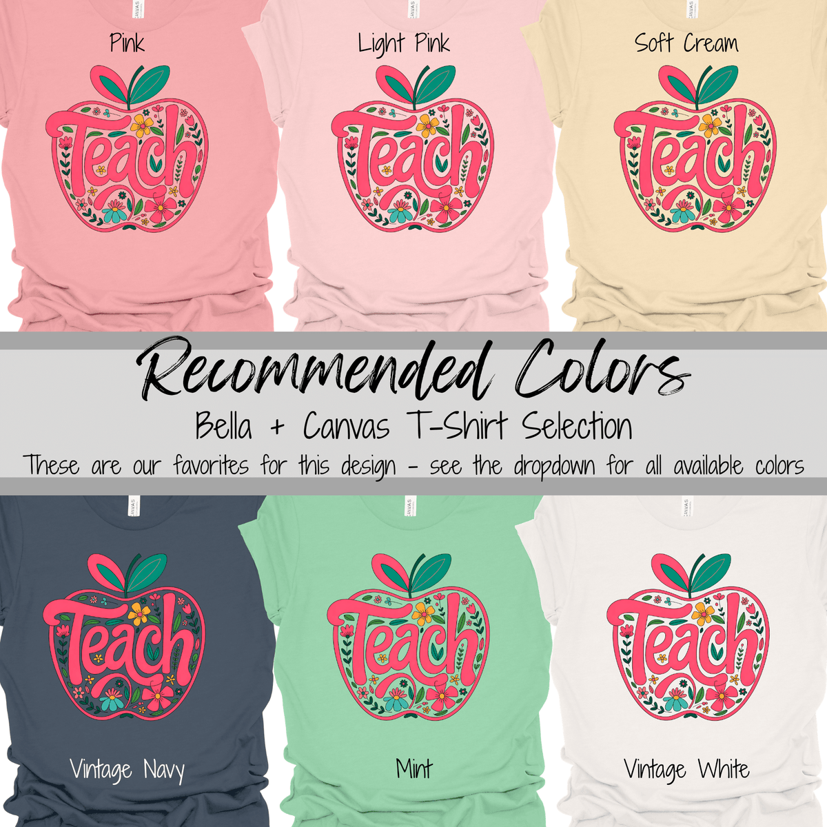 Floral Teach Apple | Teacher Graphic Tee