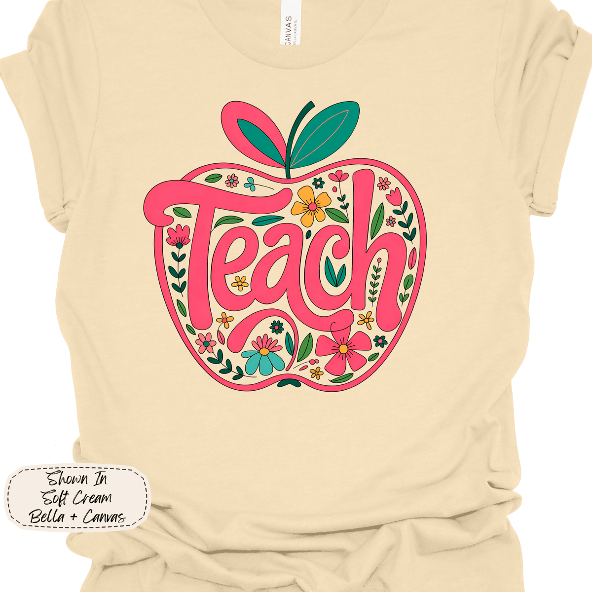 Floral Teach Apple | Teacher Graphic Tee