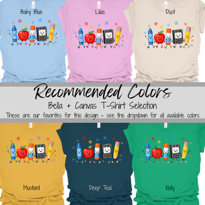 Classroom Essentials | Happy School Supplies Graphic Tee