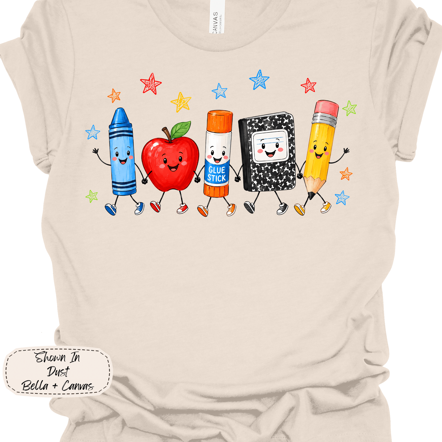 Classroom Essentials | Happy School Supplies Graphic Tee