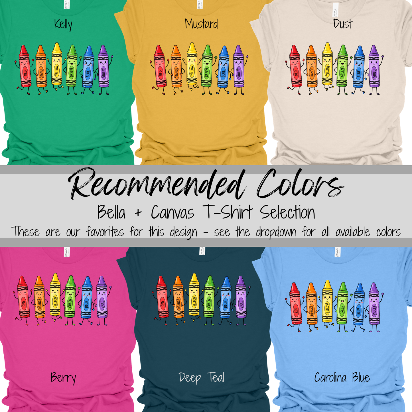 Classroom Fun | Happy Rainbow Crayons Graphic Tee