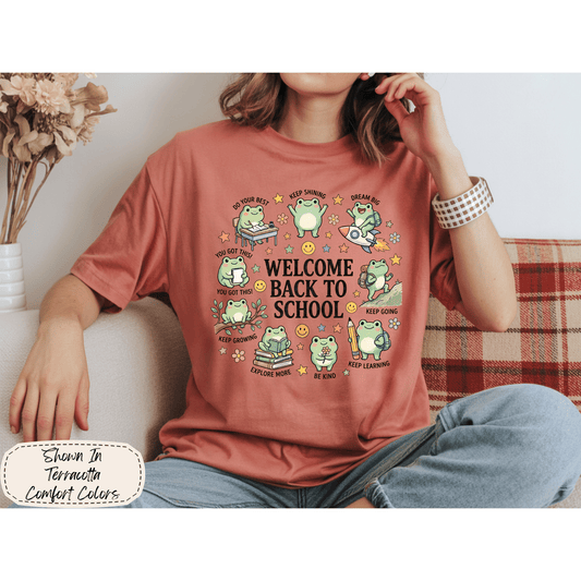 Welcome Back to School | Inspirational Frog Teacher Tee