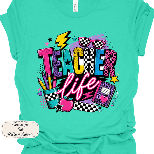 Teacher Life | Retro School Graphic Tee