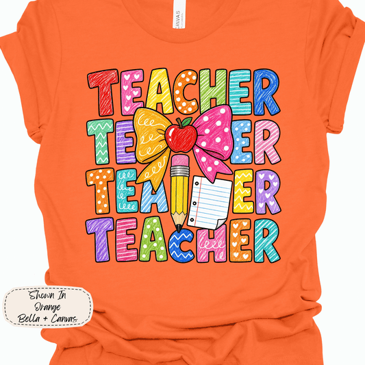 Teacher Teacher Teacher | Hand-Drawn Doodle Graphic Tee