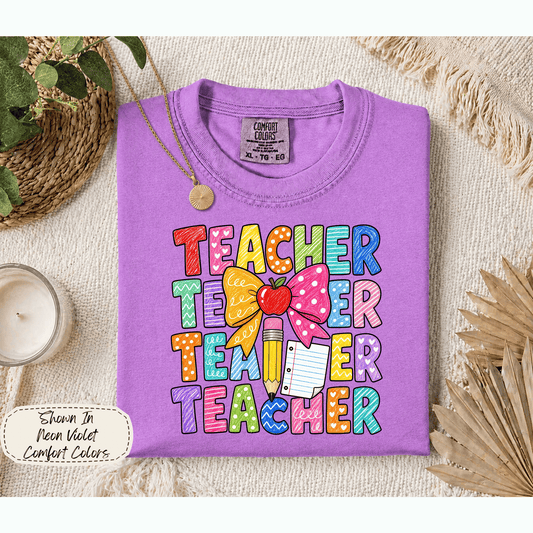 Teacher Teacher Teacher | Hand-Drawn Doodle Graphic Tee