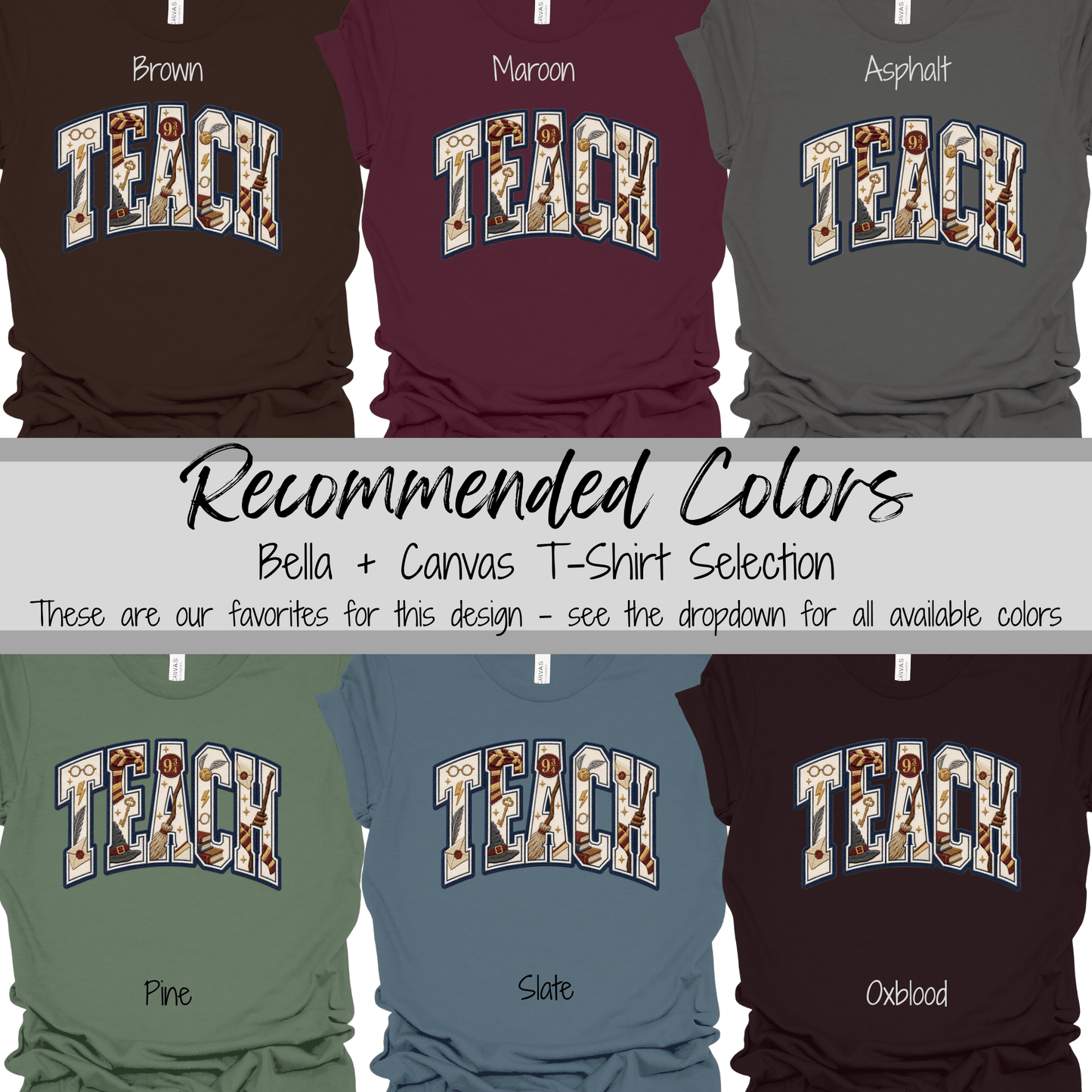 Wizard Classroom | Faux Embroidered TEACH Tee