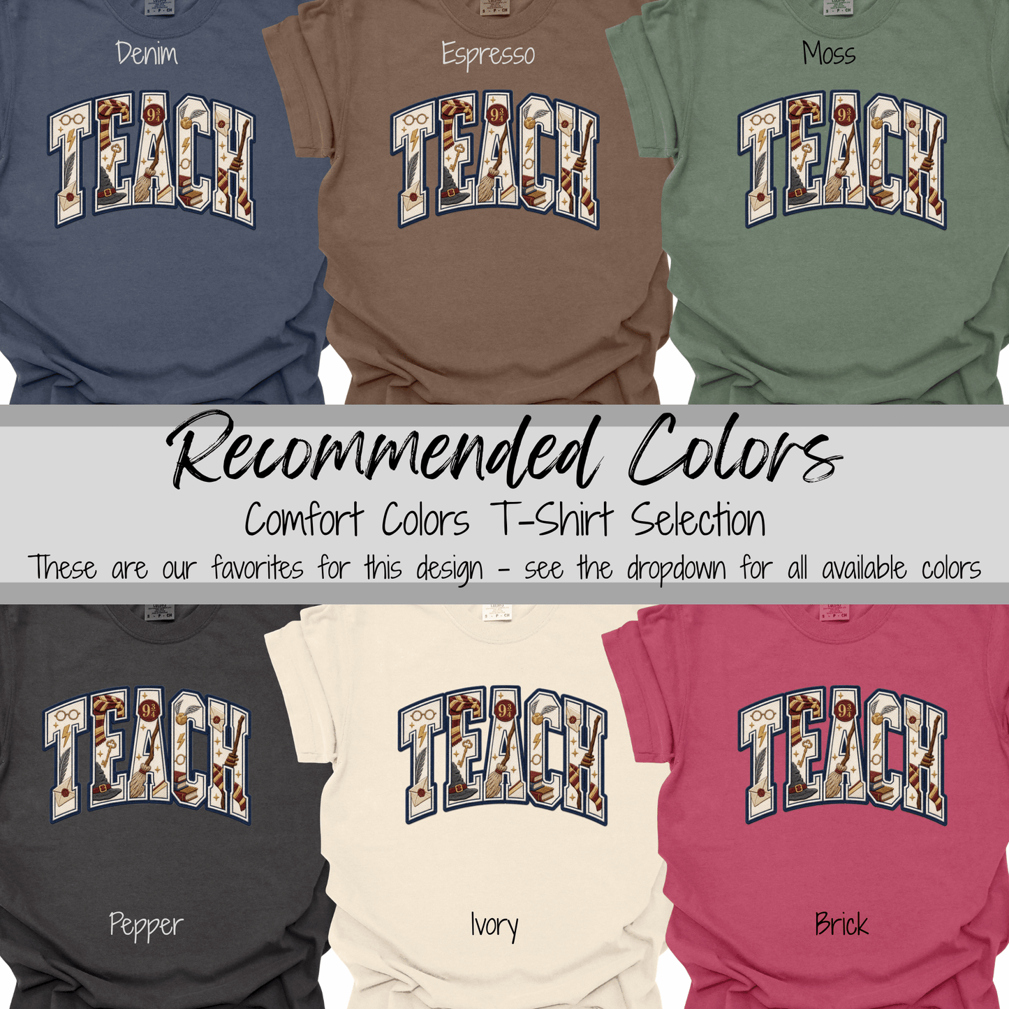 Wizard Classroom | Faux Embroidered TEACH Tee