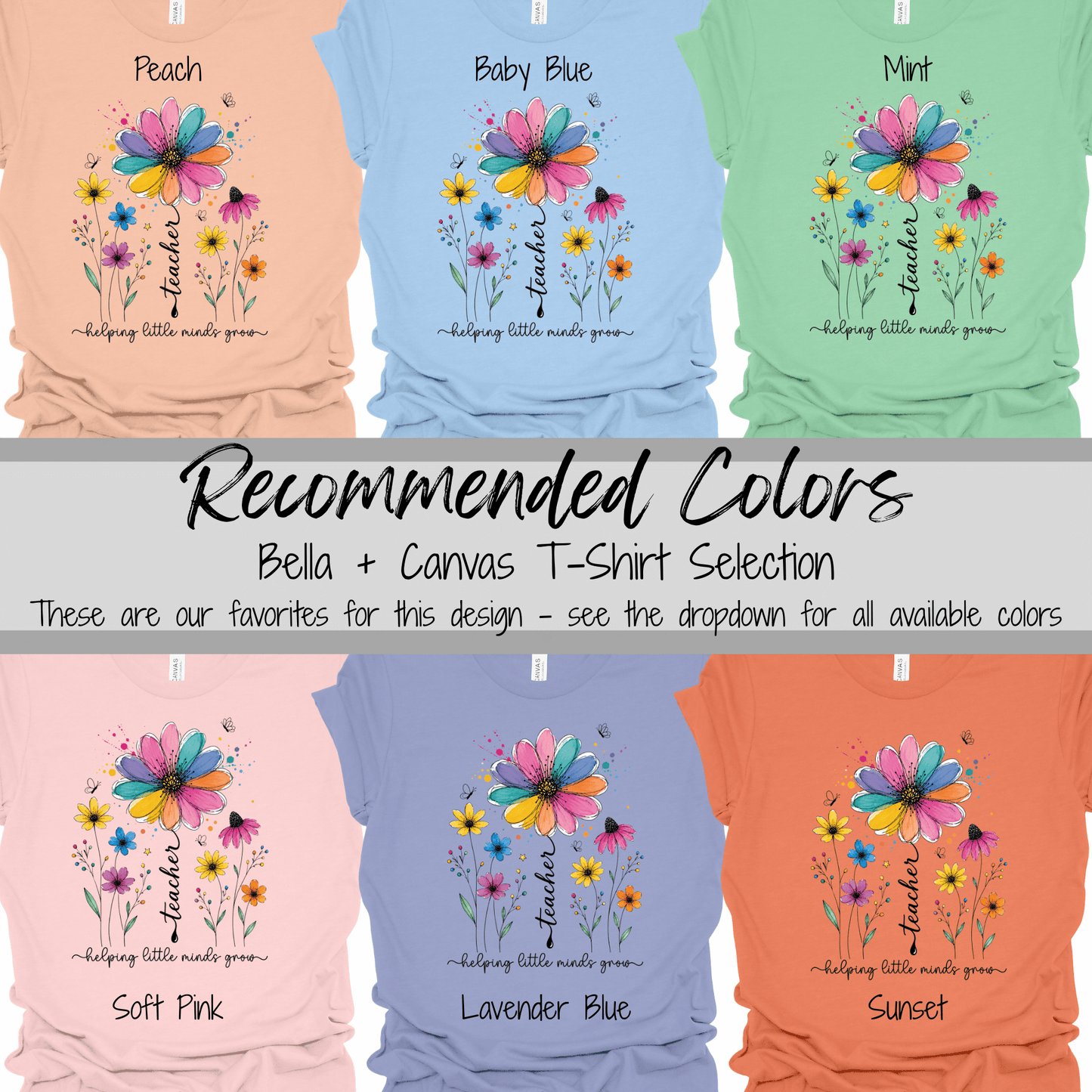 Floral Teacher | Helping Little Minds Grow Graphic Tee