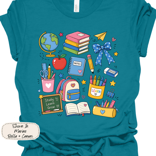 Coquette Classroom | School Supplies Graphic Tee