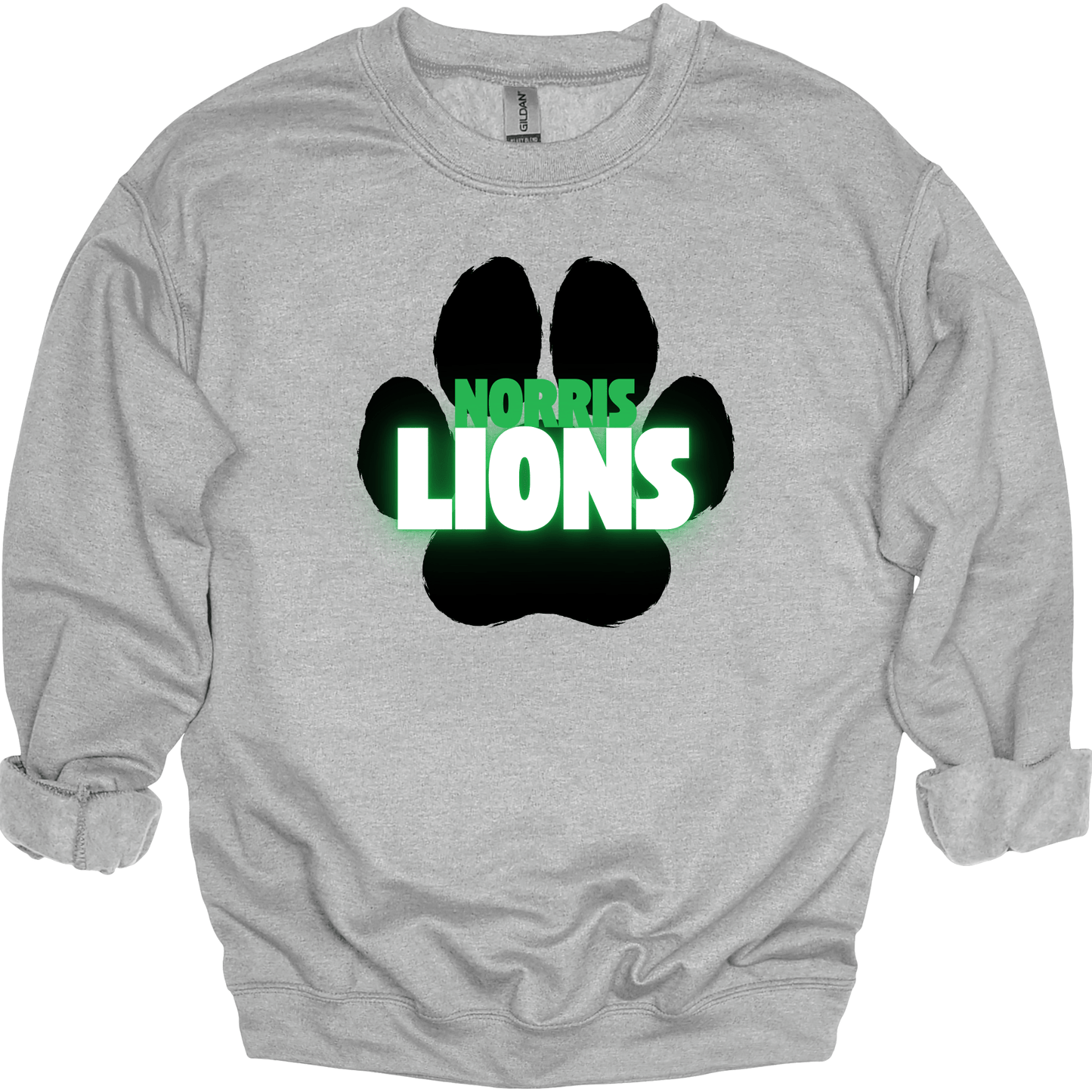 Neon Paw Print Crewneck Sweatshirt | Youth & Adult