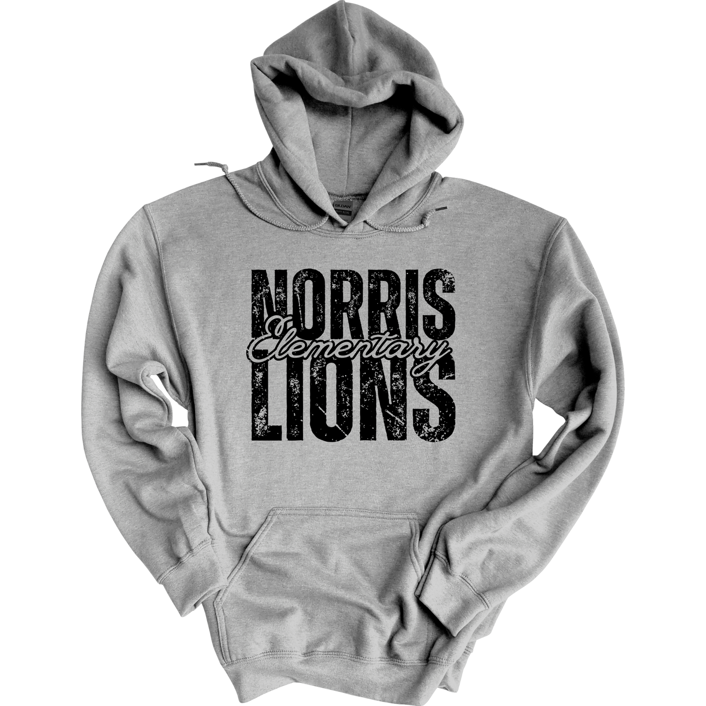 Norris Elementary Lions Grunge Hoodie Sweatshirt | Youth & Adult
