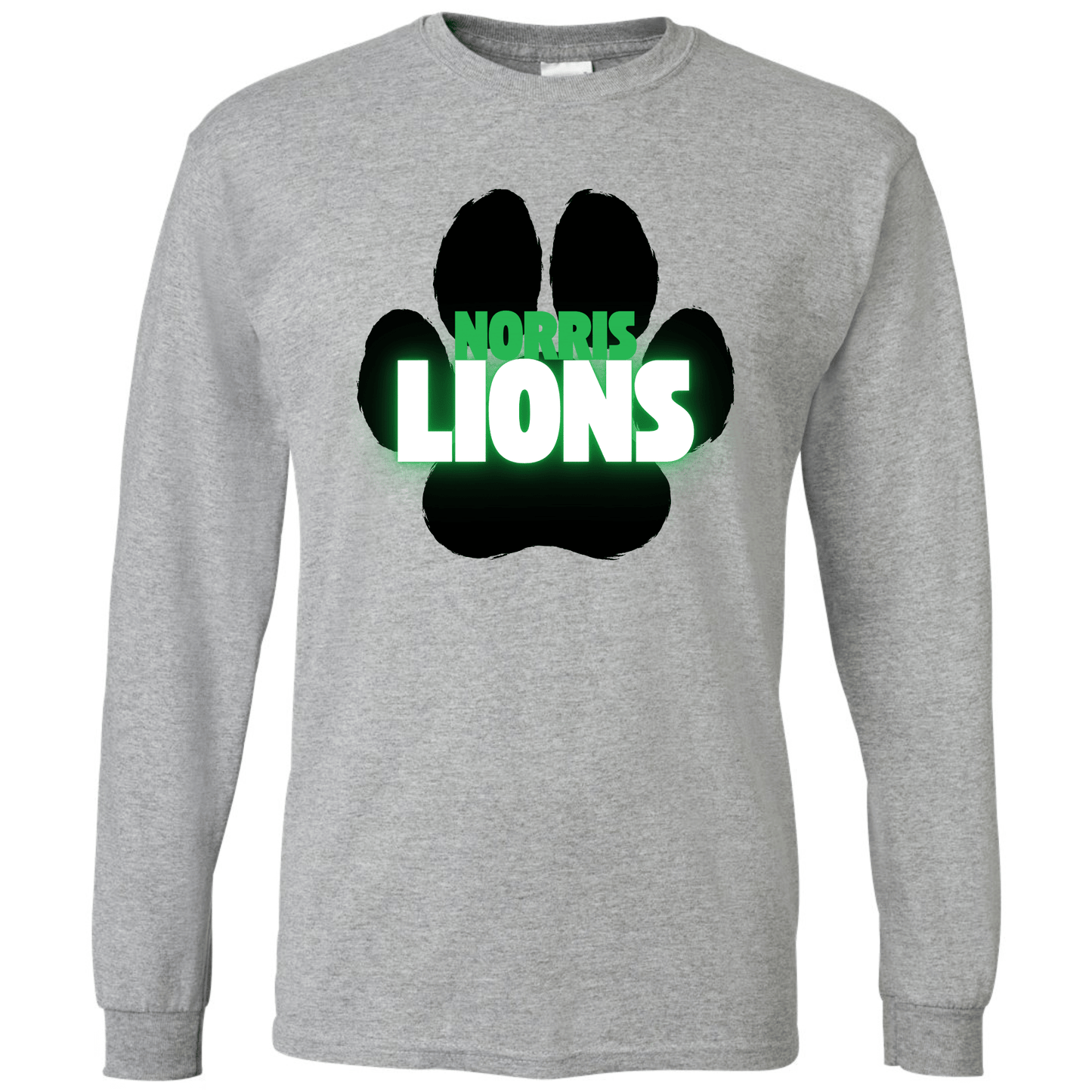 Neon Paw Print Long Sleeve T-Shirt | Youth & Adult