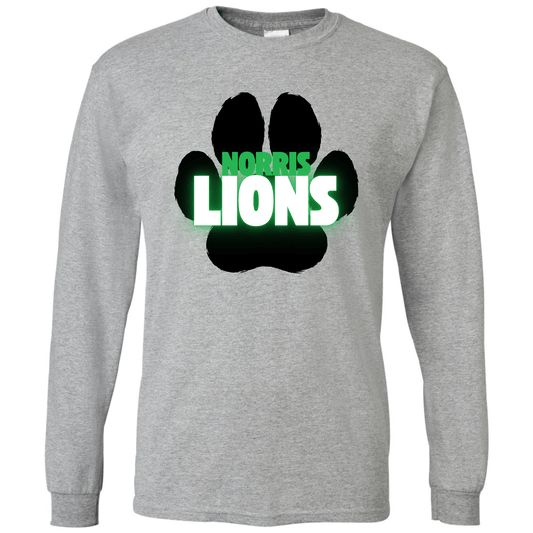 Neon Paw Print Long Sleeve T-Shirt | Youth & Adult