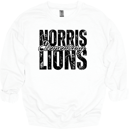 Norris Elementary Lions Grunge Crewneck Sweatshirt | Youth & Adult