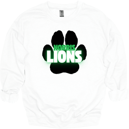 Neon Paw Print Crewneck Sweatshirt | Youth & Adult