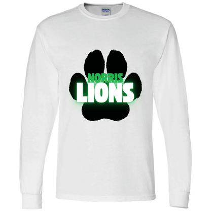 Neon Paw Print Long Sleeve T-Shirt | Youth & Adult